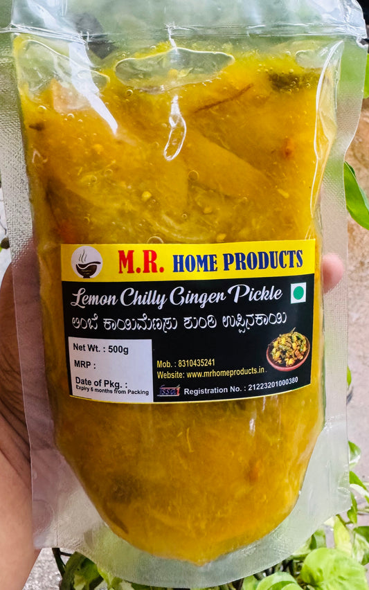 Lemon green chilly &ginger Pickle 500g